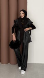 Harmony Premium Peluş Deri İkili Takım - Siyah - Görsel 2