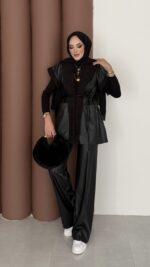 Harmony Premium Peluş Deri İkili Takım - Siyah - Görsel 3