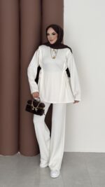 Yandan Bağlamalı Oysh İkili Takım - Beyaz
