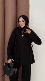 Yandan Bağlamalı Oysh İkili Takım - Siyah - Görsel 3