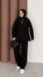 Yandan Bağlamalı Oysh İkili Takım - Siyah - Görsel 2