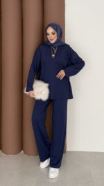 Yandan Bağlamalı Oysh İkili Takım - Lacivert - Görsel 3