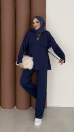 Yandan Bağlamalı Oysh İkili Takım - Lacivert - Görsel 2