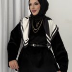 Dora Tay Tüylü Kazak - Siyah