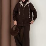 Snow Trenç Kapşonlu Şardonlu İkili Takım - Kahverengi