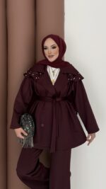 Olden Scuba Taşlı İkili Takım - Bordo - Görsel 8