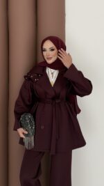 Olden Scuba Taşlı İkili Takım - Bordo - Görsel 7