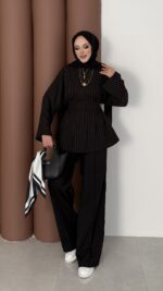 Premium Piliseli Arabic İkili Takım - Siyah - Görsel 3