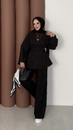 Premium Piliseli Arabic İkili Takım - Siyah - Görsel 2