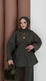 Premium Piliseli Arabic İkili Takım - Haki - Görsel 5