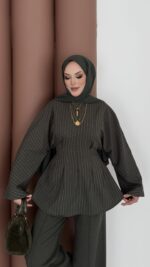 Premium Piliseli Arabic İkili Takım - Haki - Görsel 6