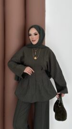 Premium Piliseli Arabic İkili Takım - Haki - Görsel 4