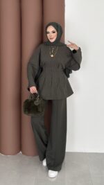 Premium Piliseli Arabic İkili Takım - Haki - Görsel 3