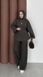 Premium Piliseli Arabic İkili Takım - Haki - Görsel 2